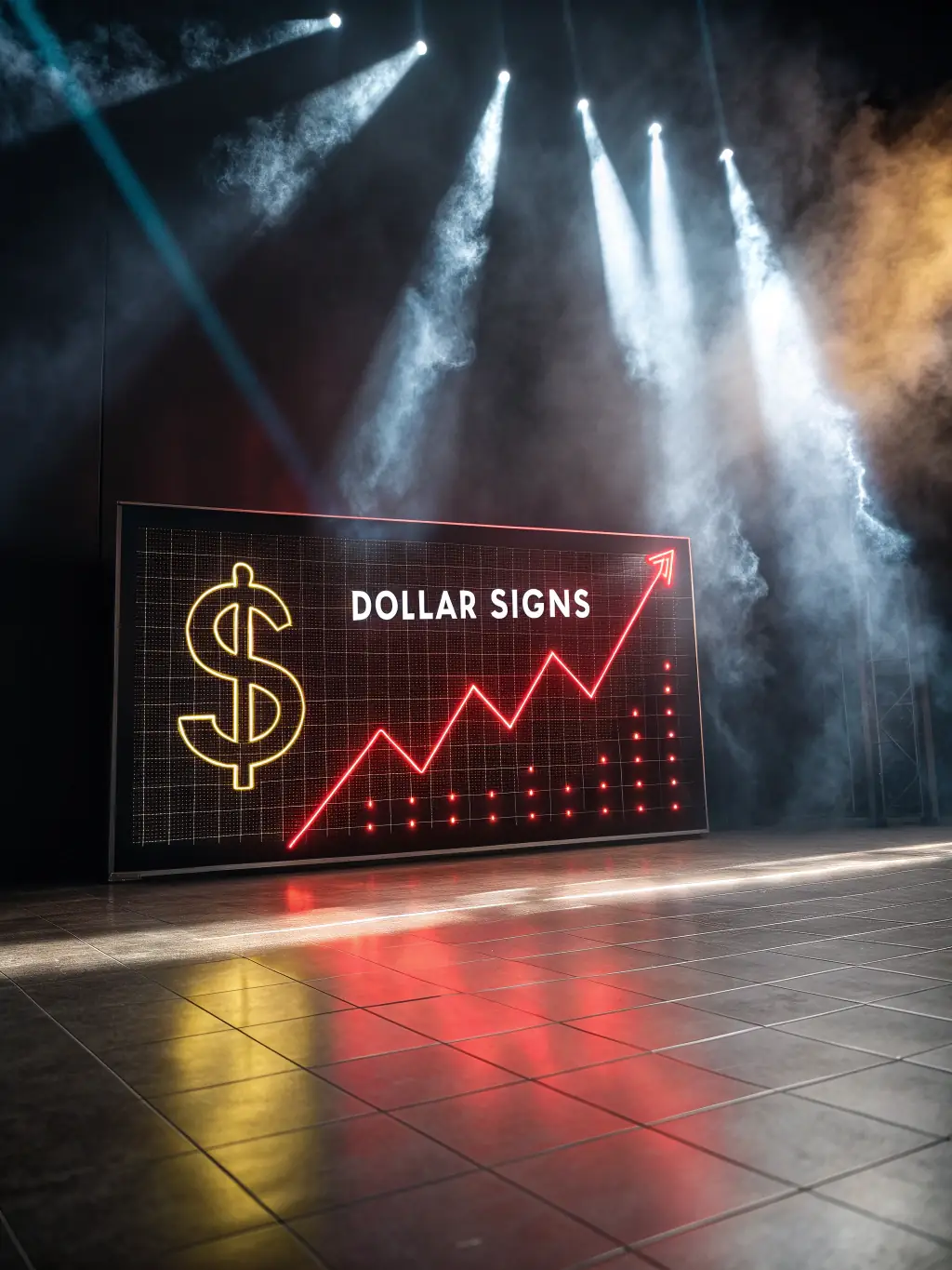 A graph showing upward growth trends, with coins and currency symbols subtly integrated, illustrating the potential for financial success through Starsong Capital's funding.